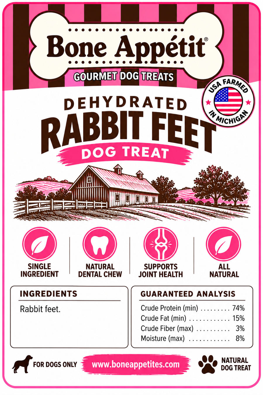 Dehydrated Rabbit Feet Farmed